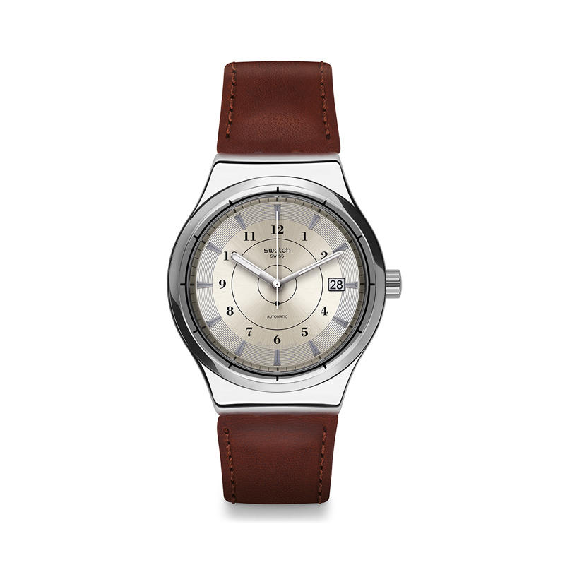 Swatch Irony Sistem Earth man watch quartz leather steel YIS400 1