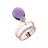 Anello in oro bianco e rosa, diamanti e ametista