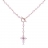 Collana Croce Crystal Cross Rosa con T-Bar