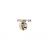 Anello in oro giallo e bianco, diamanti e gallo in pavé di diamanti