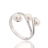Anello in oro bianco con perle e diamanti