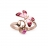 Anello in oro rosa con rubino e smalto
